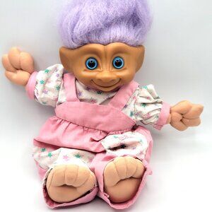 Treasure Troll Doll 12" Jewel Belly Button Soft Body Ace Pink Playsuit Purple